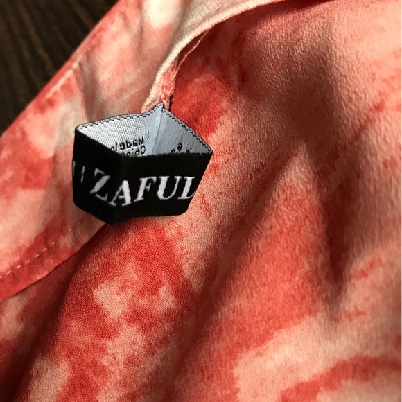Zaful Peach / Pink Tie Dye Slitted Mini Skirt - Picture 3 of 7